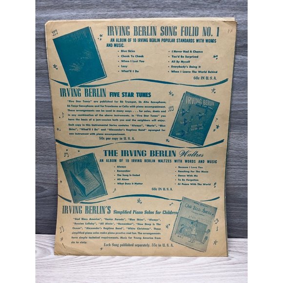 Easter Parade Vintage Piano Sheet Music Irving Berlin 1933 - Picture 4 of 5